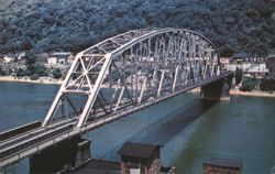 U. S. Route 40 Bridge Across Monongahela River Postcard