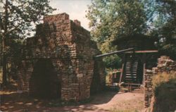 Hopewell Furnace and Water Wheel, Birdsboro, PA Postcard