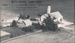 Eby's Tourist Farm Home, Ronks, PA - Aerial Farm View Postcard