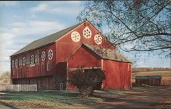 Penna. Dutch Country Hex Sign Barn, New Smithville Postcard