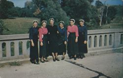 Amish Girls in Sunday Dress, Penna. Dutch Country Postcard