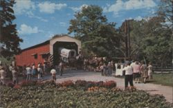 Soudersburg Covered Wooden Bridge, Conestoga Wagon Postcard