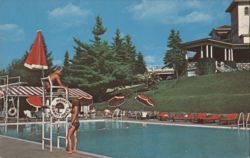 Mount Summit Inn Resort Outdoor Olympic Pool, PA Postcard