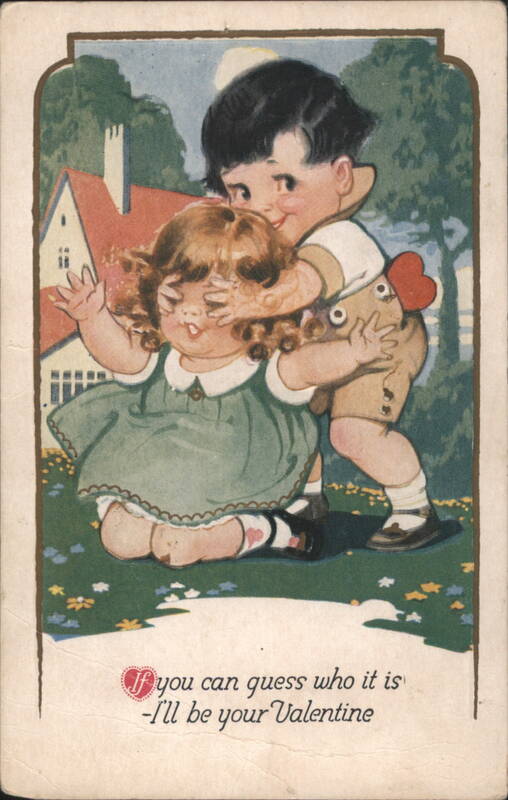 Boy Covering Girl's Eyes Valentine, 'Guess Who It Is' Children's Card