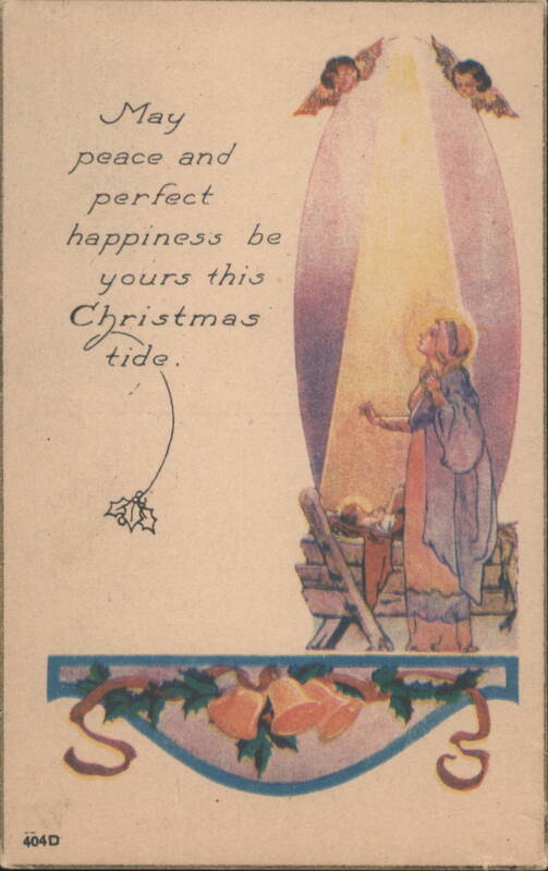 Christmas Nativity Scene with Angels, Mary, Baby Jesus & Holiday Bells