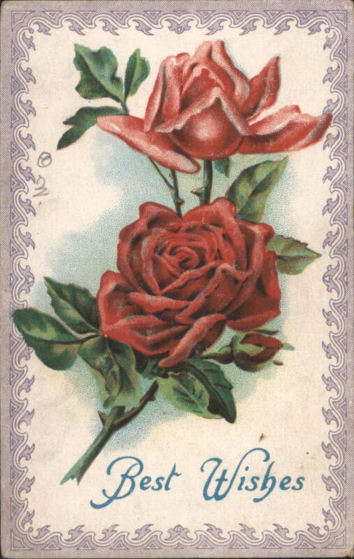 “Best Wishes” Red Roses Floral Greeting Flowers