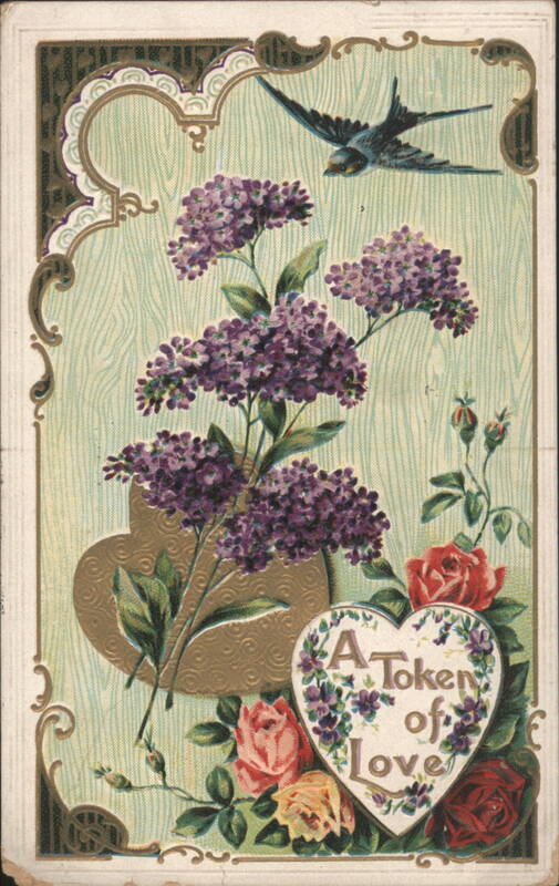 A Token of Love Lilacs & Roses with Flying Bird, Columbus OH 1913