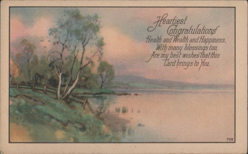 Heartiest Congratulations Scenic Lake Landscape with Trees