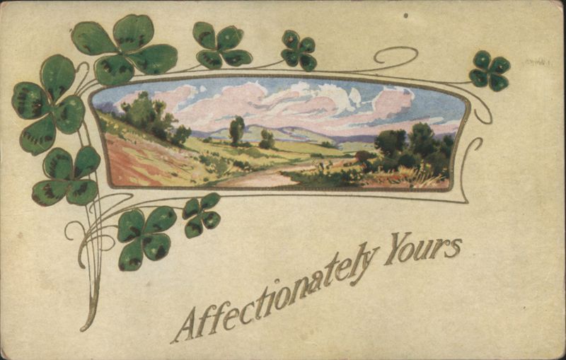 Affectionately Yours Landscape with Four-Leaf Clovers