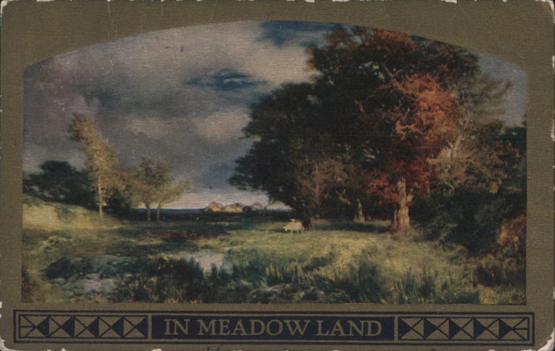 In Meadow Land - Painting of a Pastoral Landscape with Trees