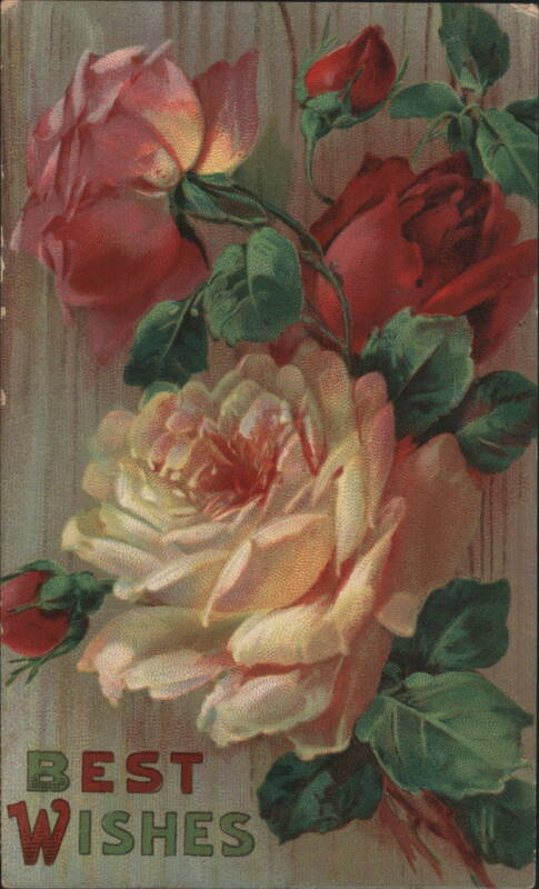 BEST WISHES Roses - Pink, Yellow, Red Floral Arrangement