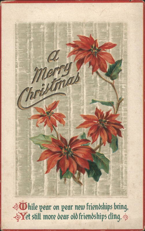 Merry Christmas Poinsettias with Friendship Verse