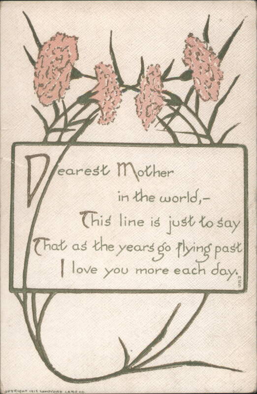 Dearest Mother Carnations Greeting Card with Heartfelt Message