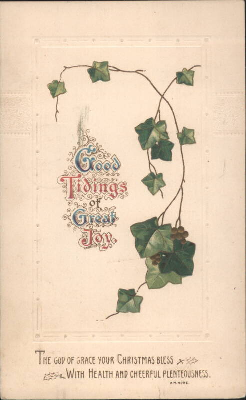 Good Tidings of Great Joy Christmas Greeting with Ivy Vines