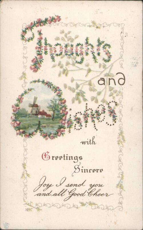 Thoughts and Greetings with Windmill and Floral Design