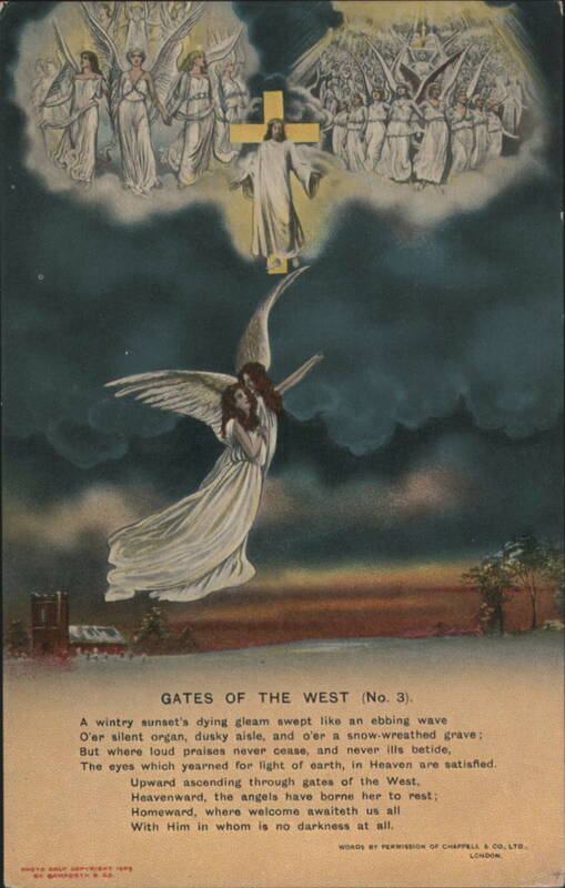 Gates of the West No. 3 with Angels, Jesus on Cross & Poem
