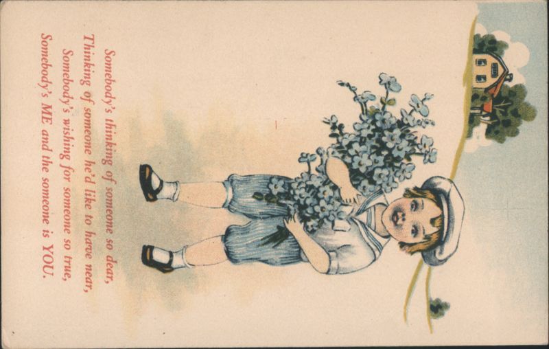 Boy with Forget-Me-Nots and Sweet Poem Children