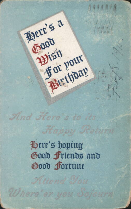 Birthday Greeting Card with Good Wish and Good Fortune Message
