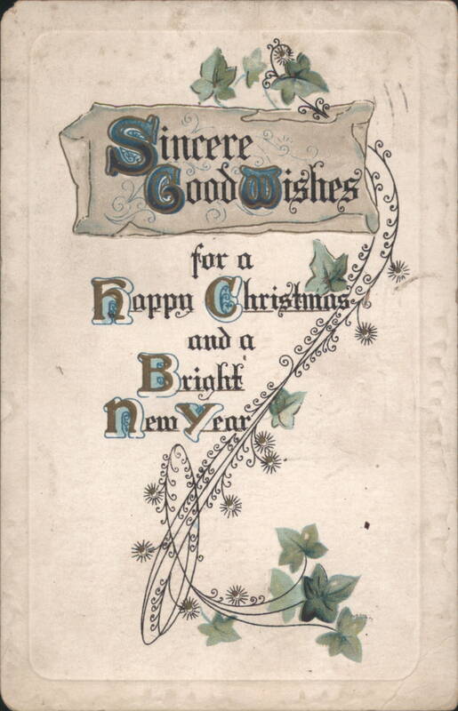 Sincere Good Wishes for a Happy Christmas and a Bright New Year with Ivy