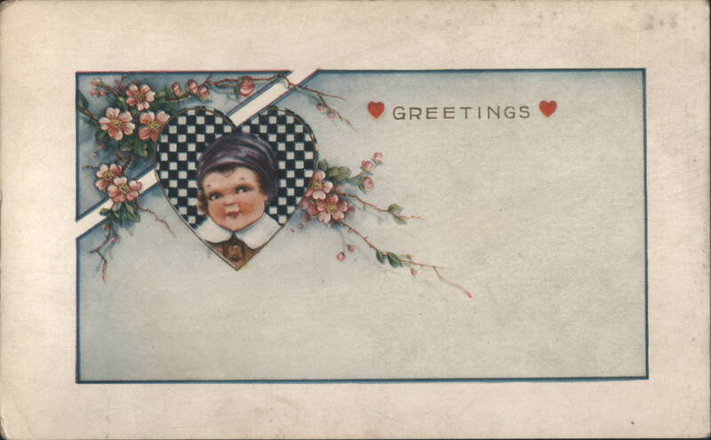Child in Heart Frame with Flowers - Greetings