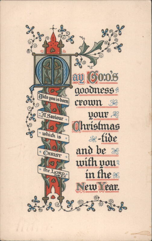 Illuminated Manuscript Style Christmas & New Year Greeting Card