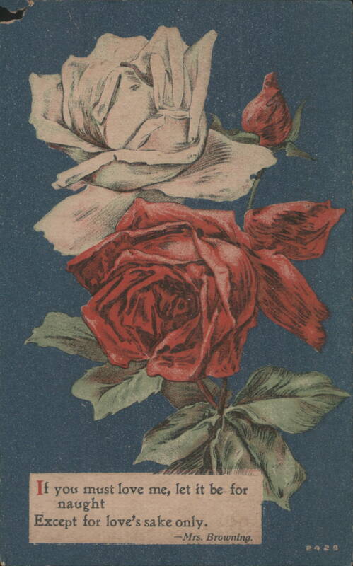 Red & White Roses with Elizabeth Barrett Browning Love Quote