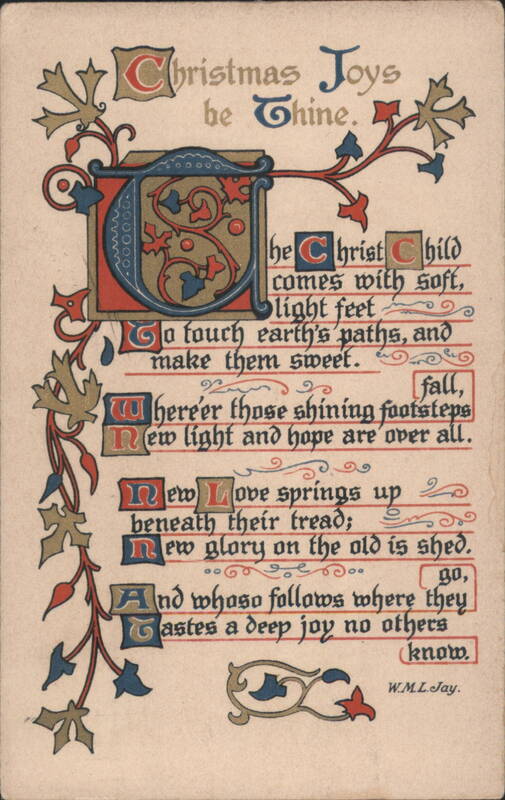 Christmas Joys be Thine Illuminated Manuscript Greeting Card