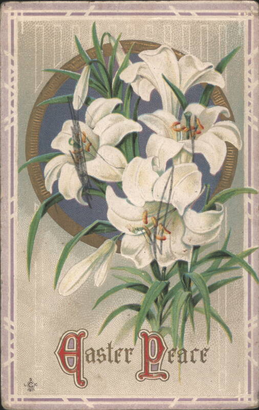 Easter Peace White Lilies Floral Illustration Flowers