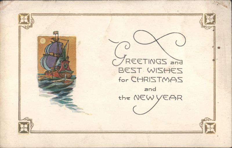 Sailing Ship Christmas & New Year Greetings