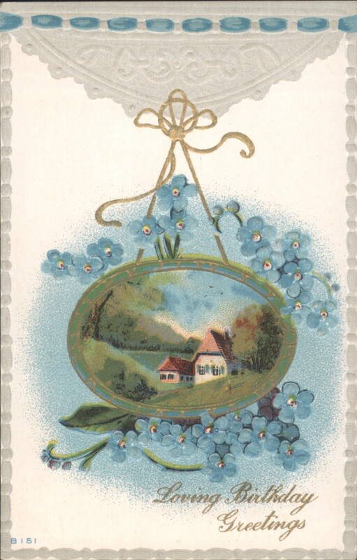 Loving Birthday Greetings with Rural Landscape & Forget-Me-Nots