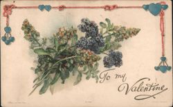 Valentine's Day Bouquet of Flowers with Hearts and Ribbons Postcard