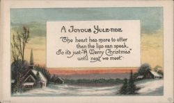 Snowy Village Christmas Greeting: A Joyous Yule-tide Postcard