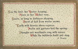 Easter and Spring Poem by Charles Kingsley Postcard
