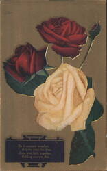 Roses with Poem: Be it summer weather, All the year for thee Postcard