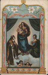 Raphael Sanzio's Sistine Madonna with Virgin Mary, Christ Child, Saints & Cherubs Postcard