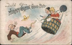 Comic 'Tell Alice Hiram Green, Good Bye' Scene with Flying Couple Postcard