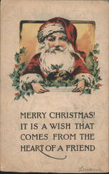 Santa Claus Holding Roasted Bird Christmas Greeting by Loraine Postcard