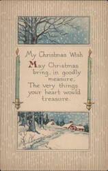 My Christmas Wish Snowy Winter Scene with Houses and Trees Postcard