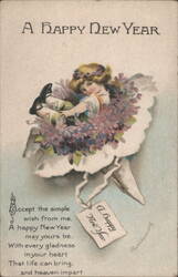 Ellen Clapsaddle New Year Angel Girl Divided Back Postcard Postcard