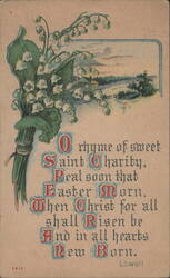 Easter Poem with Lily of the Valley Flowers Postcard