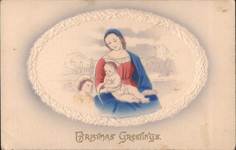 Christmas Greetings Madonna & Child with St. John the Baptist