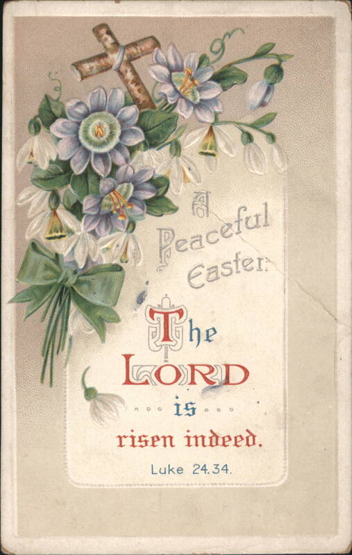 A Peaceful Easter Greeting with Cross and Spring Flowers