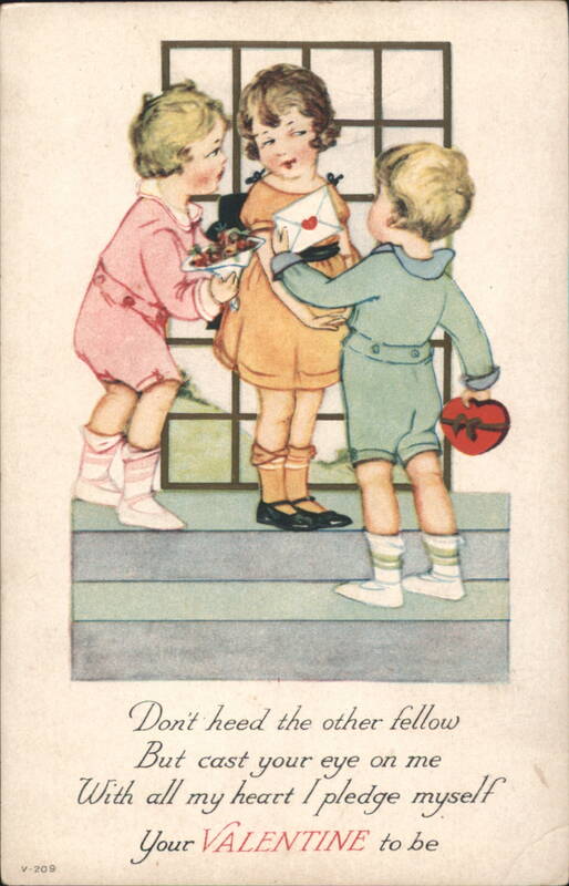 Children with Valentine and Sweets, 'Your VALENTINE to be'