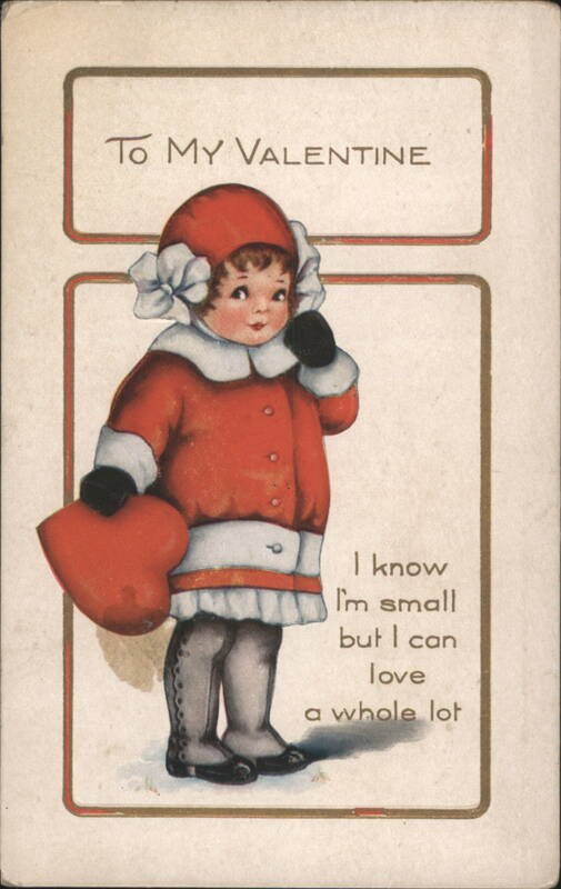 Child in Red Coat Holding Heart, To My Valentine Greeting, I know I'm small