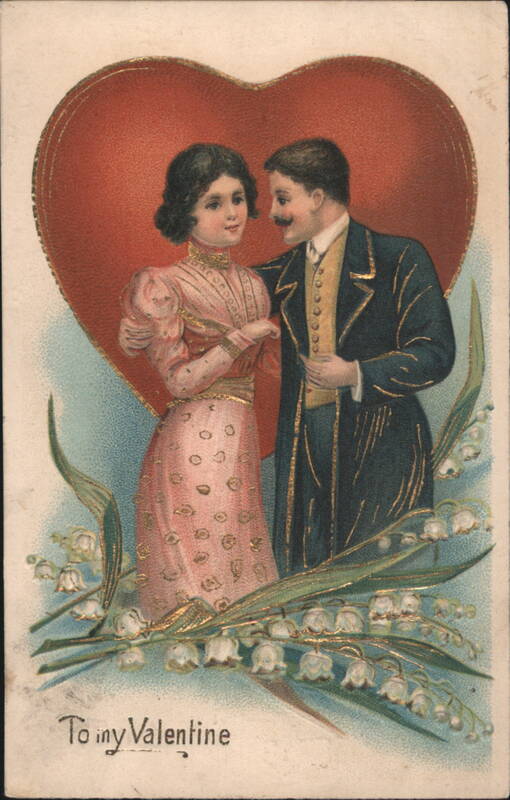 Couple in Heart with Lily of the Valley for Valentine's Day