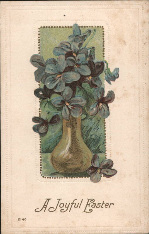 Violets in Vase, A Joyful Easter Greeting Flowers