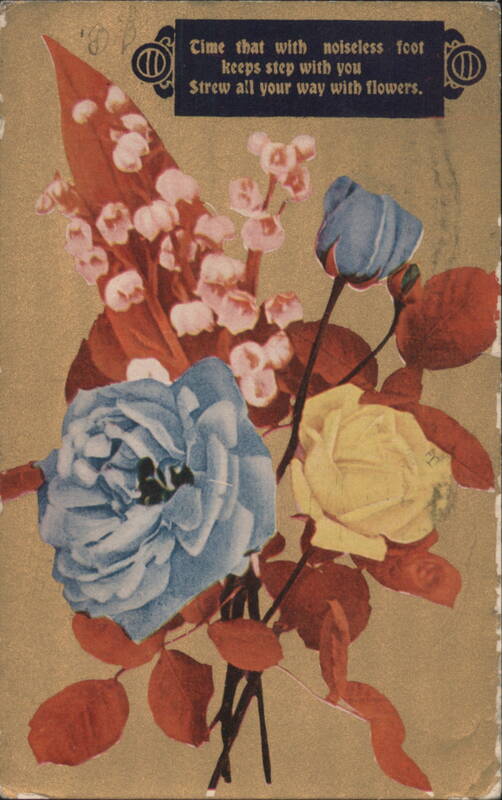 Blue and Yellow Roses with Lily of the Valley Bouquet & Poetic Verse