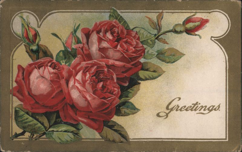 Red Roses Bouquet with Greetings Flowers