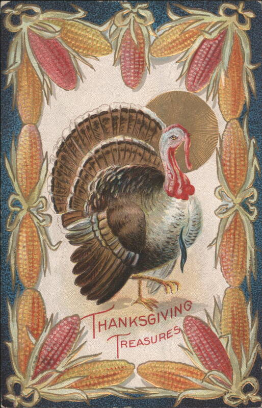 Thanksgiving Treasures Turkey & Corn Harvest Illustration