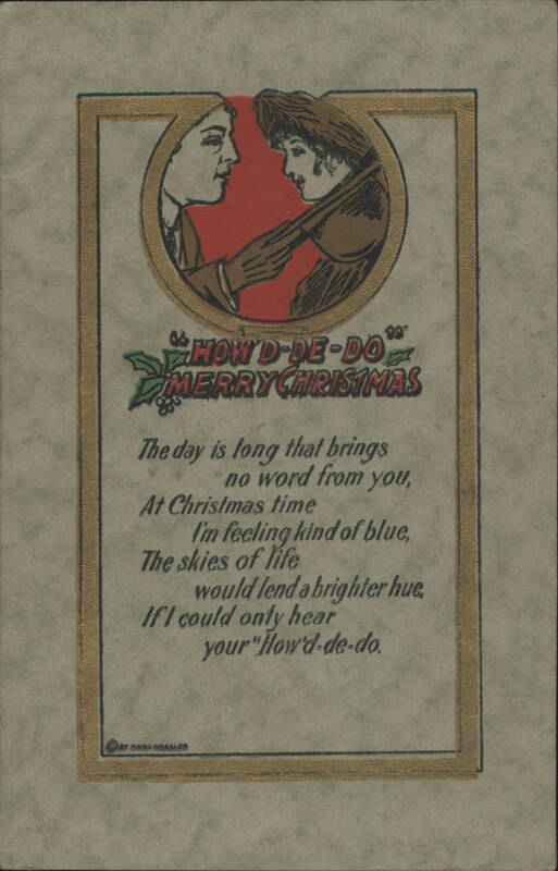 How D-de-do Merry Christmas Greeting with Couple and Sentimental Poem